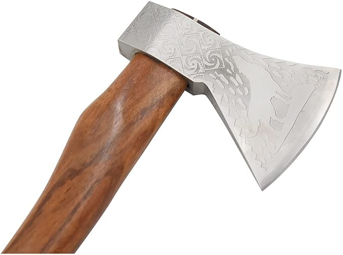 Medieval Warrior Custom Handforged Handmade Tomahawk Viking Tomahawk Axe-Camping Axe-Hunting Axe. (Wolf)