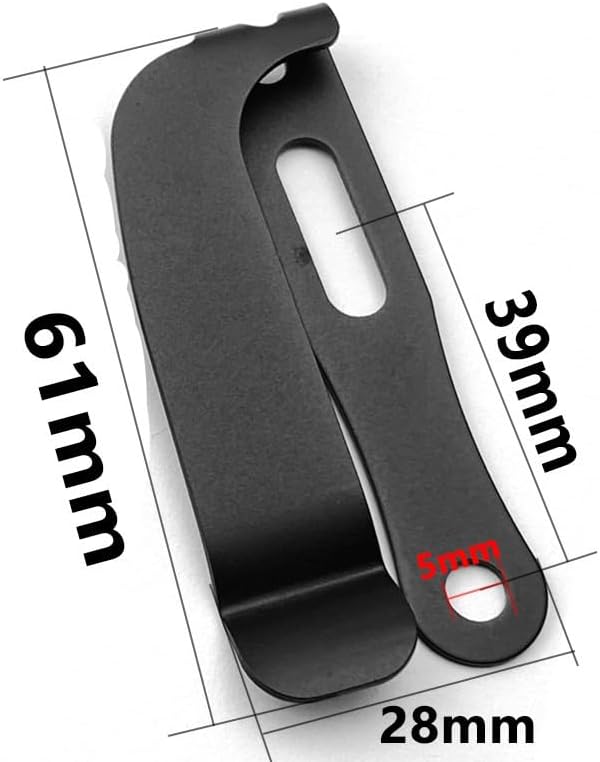 1PC Deep Carry Pocket Clip with 2 Sets Screws Fits for Kydex Sheath and Leather Knife Case Premium CNC Stainless Back Clip