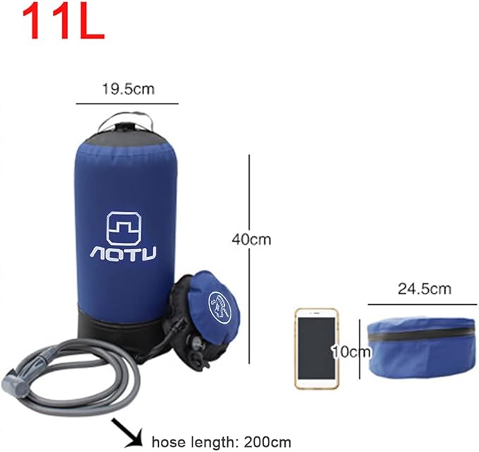 Foot Pump with 11L pvc Pressure Shower Lightweight Outdoor Inflatable Shower Pressure Shower Water Bag for Outdoor Beach Camping Hiking Bathing