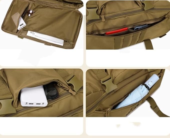Tactical Duffel Backpack Military Waterproof handbags Large Capacity Mountaineering Luggage Hiking Camping Bag Outdoor (Brown 12.2 L x25.2 H x 10.3 W)
