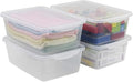 Farmoon 14 Quart Clear Storage Bin Plastic Latch Containers/Boxes with Lid 4 Packs