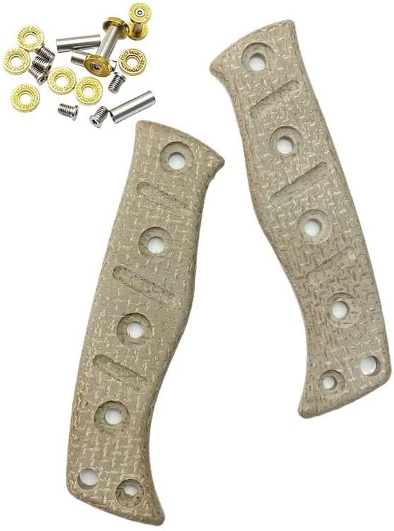 1 Pair Custom Micarta Scales with 5 Sets Screws Fits for Fixed Adamas 375 CNC Handle Patch DIY Accessory(Gray)