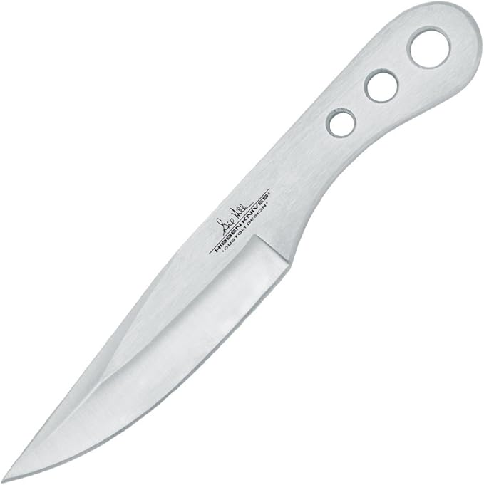 Gil Hibben Professional Throwing Knife Set – Three Piece Set One Piece Stainless Steel Construction Genuine Leather Sheath – Perfect Set for Beginner Knife Throwers - 6 1/8” Overall Each
