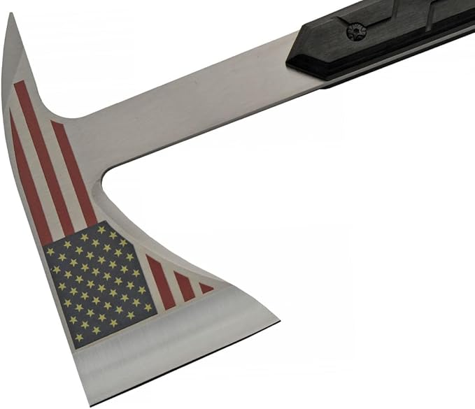 Old Glory Stainless Steel Blade Black Wood Handle 12 inch EDC Axe
