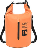 Gecheer Dry Bag Waterproof Backpack Orange 5L/10L/15L/20L/30L PVC Storage Bag for Kayaking Boating Swimming Rafting Camping Fishing Hiking Beach