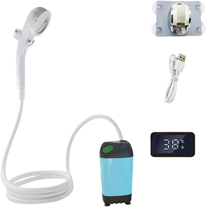 Battery Travel Shower Set Portables Camping Shower Outdoor Showerhead Sprayers for Hiking and Bus Washes