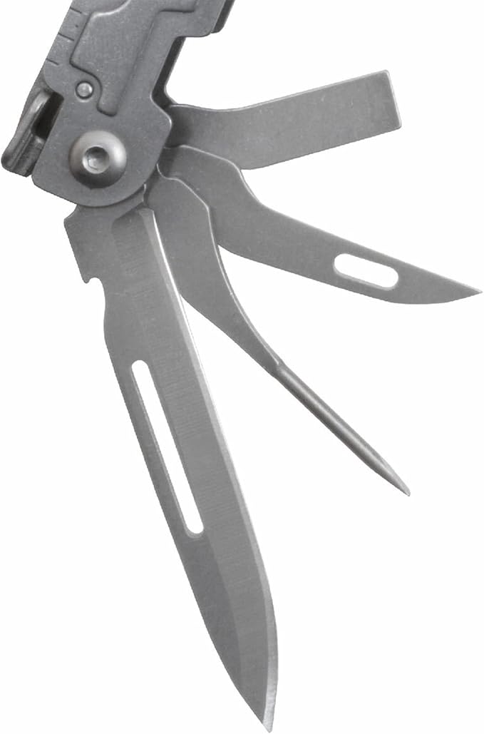 SOG PowerAccess Well-Rounded One-Handed Lightweight Daily Pocketable Stainless Steel Multi-Tool for Backcountry 18 Tools Stone Wash