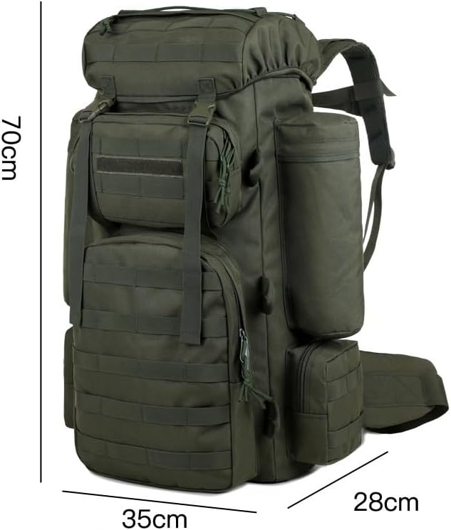 Tactical Backpack Military Molle Hiking 56-75L Outdoor Hiking Bag Backcountry Jungle Tactical Trekking Black