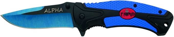 THIRD Assisted Folding Knife Alpha 60221V Black and Green bicoloured Aluminium Handle with Shield in Soft Plastic. 9.5 cm Black Stainless Steel Blade with Anodized Cut in Green. Clip and Sheath.