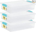 Tribello Plastic Storage Containers With Lids For Organizing 6 Quarts - (Large - 14 x 11 x 3)