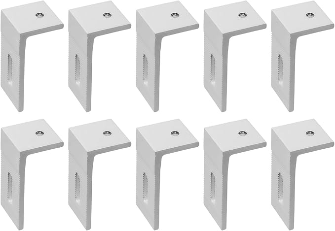 1/4/10Pcs Aluminum Alloy Solar Panel Mounting L Brackets 90 Degree Angle PV Connection Angle For RV Boat Off Grid Roof Photovoltaic Solar Panel Mount L Bracket(10pcs)