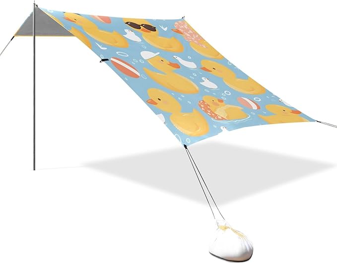 ALAZA Cool Duck Swimming Beach Tent Sun Shelter Portable Canopy Sunshade for Outdoor Camping Picnics Backyard Fun 10x9 ft