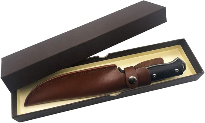 12 Fixed Blade Knife with Leather Sheath G10 Tactical Hunting Knives