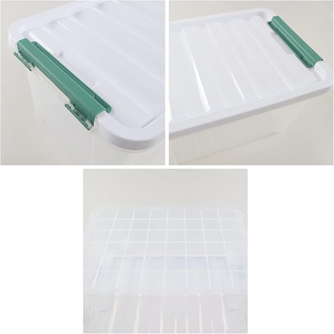20 Quart Plastic Clear Storage Totes with Lids Plastic Latching Boxes with Lids 4 Packs
