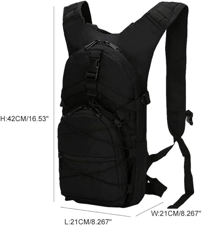 1PC Hiking Backpack Bike Backpack Walking Backpack 15L Camouflage Casual Waterproof Multi-Pocket Tactical Sport Travel Trekking Bag Army Backpack for Men and Women Black Hiking Backpack/3151
