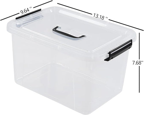 10 Liter Plastic Storage Box 4-pack Clear Latch Storage Bins with Lids
