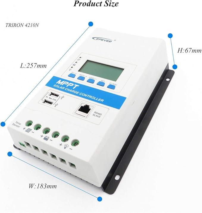EPEVER Latest MPPT 40A Solar Charge Controller 12V/24V TRIRON 4210N Intelligent Modular-Designed Regulator with Software Moblie APP - Updated Version of Tracer A/an Series