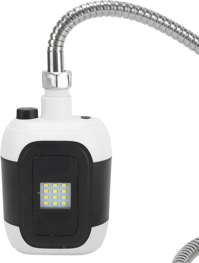 Ymiko Portable Camping Shower Set Rechargeable Electric Shower Pump with 2000mAh Battery Powerful Water for Outdoor Travel RV Camping Pet Washing Black Plastic Stainless Steel