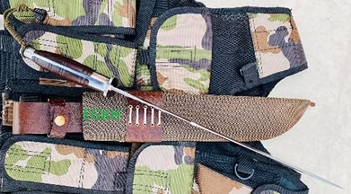 14 Custom D-Guard Hunting Predator Full Tang Knife - Hand Forged from 5160 Carbon Steel - Rosewood Handle - Ready to Use