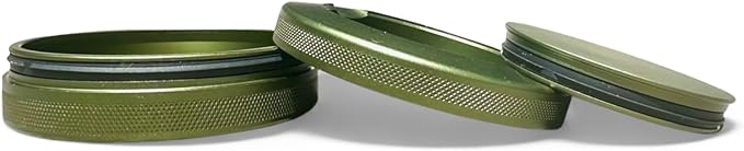 Get Bucked | Metal Container for Zyn Premium Aluminum Can &amp Rugged Pouch Holder | Extra Capacity Knurled Grip &amp Used Pouch Storage | EDC (Military Green)