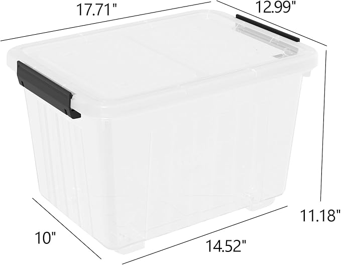 Readsky 30 Quart Clear Plastic Storage Bin with Lid and Wheels Clear Totes Storage 4 Packs