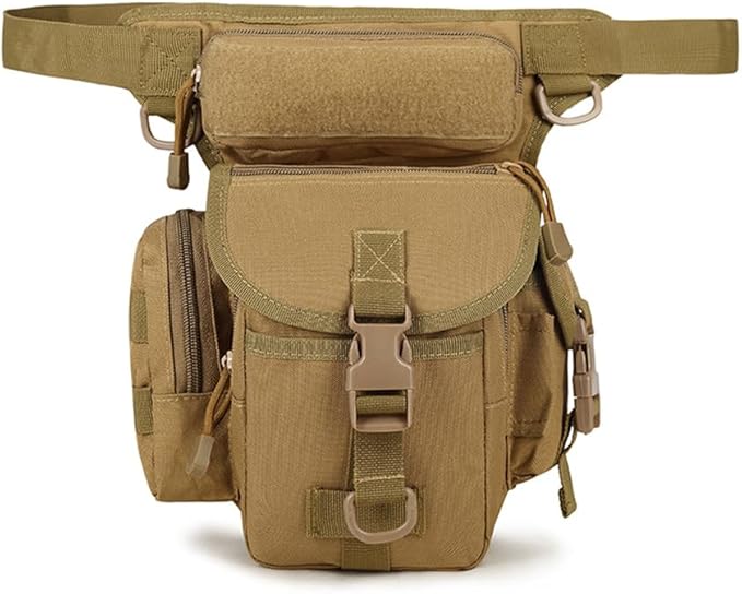 Multi-Purpose Tactical Drop Leg Bag Tool Fanny Thigh Pack Leg Rig Military Motorcycle Camera Utility Pouch Outdoor Bike CyclingBeige
