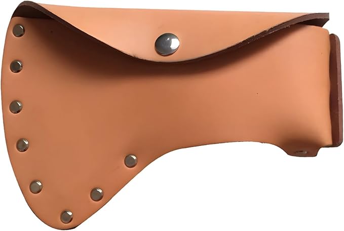 7.9 X 5.5 Inch Hatchet Head Cover Leather Sheath With Button Closure Reinforced With Metal Rivets