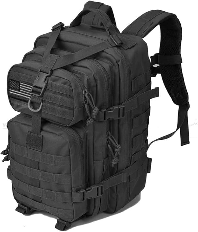 REEBOW GEAR Tactical Backpack for Men Army Molle Military Style Assault Pack Bug Bag Backpacks Daypack (40L Black)