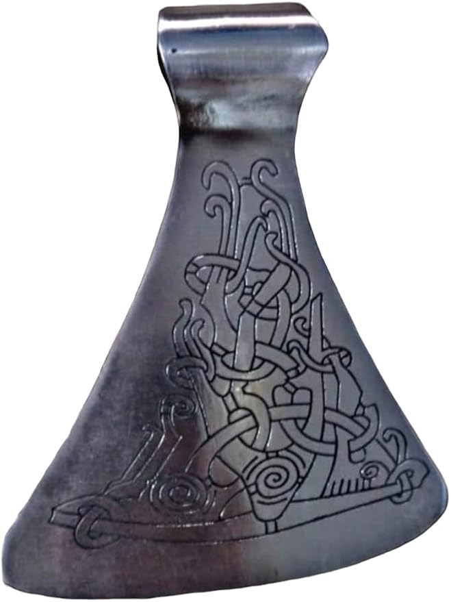 Viking Axe Blade Forged Camping Axe High Carbon Steel EN 45 Sharp Blade Viking Bearded Nordic Handmade Camping Axe Hatchet-Norse Axe Tomahawk Vikings Bearded A12 Axe AZHAN STEEL CRAFT