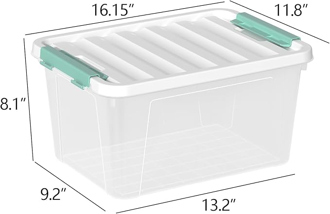 6-Pack Clear Plastic Storage Boxes 20 Quart Plastic Storage Bins with Lids