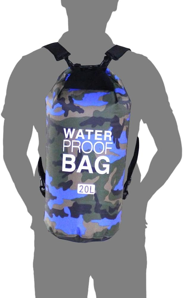 CANDeal Camouflage Waterproof Dry BagLightweight Roll Top Dry Storage Backpack for Kayaking Beach Rafting Boating Hiking Snowboarding Swimming Camping and Fishing