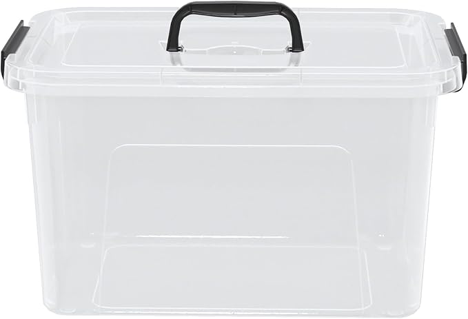 18 Qt. Plastic Storage Bins with Lids Clear Stackable Storage Containers for Organizing Durable Storage Box 4 Pack