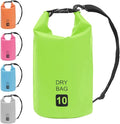 Dry Bag Green 10 L PVC Keeps Your valuables Lightweight and Durable Suitable for Outdoor Trips with Comfortable and Adjustable Shoulder Straps Easy to Carry Foldable for