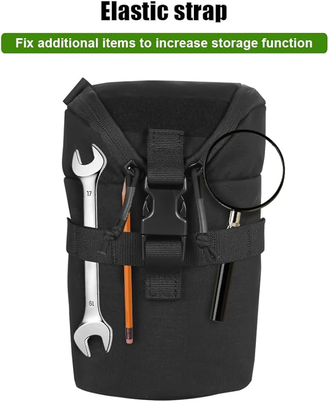Tactical Molle Pouch Waterproof Backpack Attachment Pouches Gadget Storage Bag with Back Webbing &amp Bottom Drain Hole for Hiking Camping Fishing