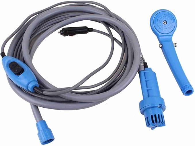 Gecheer Portable Outdoor Shower 2.5 L/min Adjustable Water Flow Leakproof Camping Showerhead with 200cm Hose for Showering Pet Cleaning Car Washing Gardening