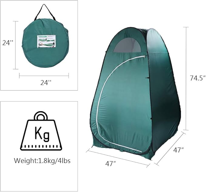 Outdoor Pop-up ToiletPortable Outdoor Pop-up Toilet Dressing Fitting Room Privacy Shelter Tent Army Green