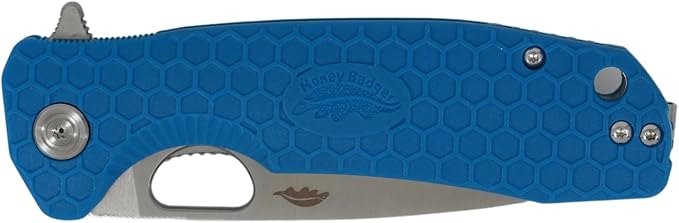 Honey Badger Large Pocket Knife EDC Drop Point Folding Utility Knife 3.6 Steel Blade Reversible Pocket Clip - (3.8oz) Drop Point Large Blue HB1004