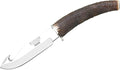 Joker Huron Skinning Knife CC74 4.3 inch MOVA Blade Deer Pole Handle Stainless Steel Cross with Brown Leather Sheath Fishing Tool Hunting Camping and Hiking.