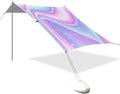 xigua Purple Texture Beach Tent Sun Shelter with Carrying Bag - Silver Coated Oxford Fabric Beach Canopy for Beach Camping Fishing - Includes Windproof Ropes Sandbags &amp Stakes