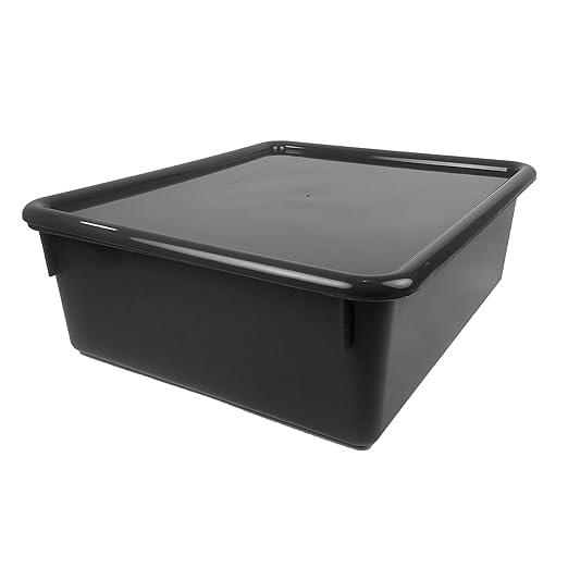 Romanoff Double Stowaway Tray with Lid Black
