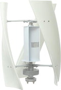100W Vertical Axis Wind Turbine Generator Permanent Magnet Generator with Intelligent Controller Low Noise Helical Design Windmill for Home Boats Street Lighting (12V100WStyle 3 White)