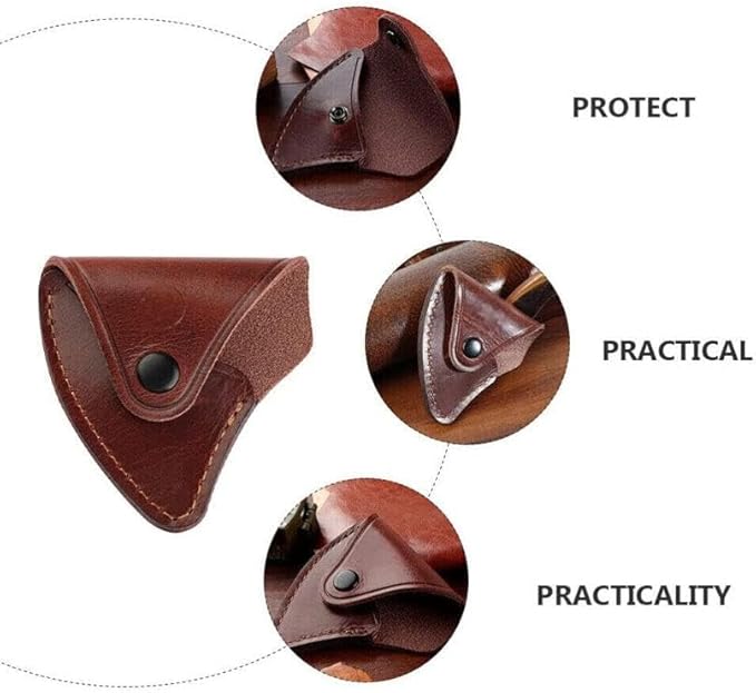 Leather Axe Cover Brown Protective Axe Cover with Buckle Axe Leather Storage Cover 4.33 x 3.54 inches