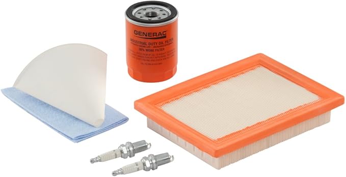 Generac 6483 Maintenance Kit for 10kW 533cc Standby Generators – Includes Air Filter Oil Filter Spark Plugs &amp More – Scheduled Service Kit for Home Backup Power Systems