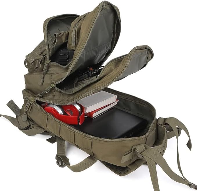 Small 30L Assault Backpack Military Tactical Backpack Tactical Bag for Outdoor Hiking Camping Travel Army Hunting Rucksack (Green)
