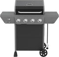 Megamaster 4-Burner Propane Gas Grill with Side Tables 44000BTUs 566.92 SQ. In. Cooking Space 2 Wheel Transport Outdoor Kitchen Grill for BBQs Backyards Tailgating and More - 720-1093B