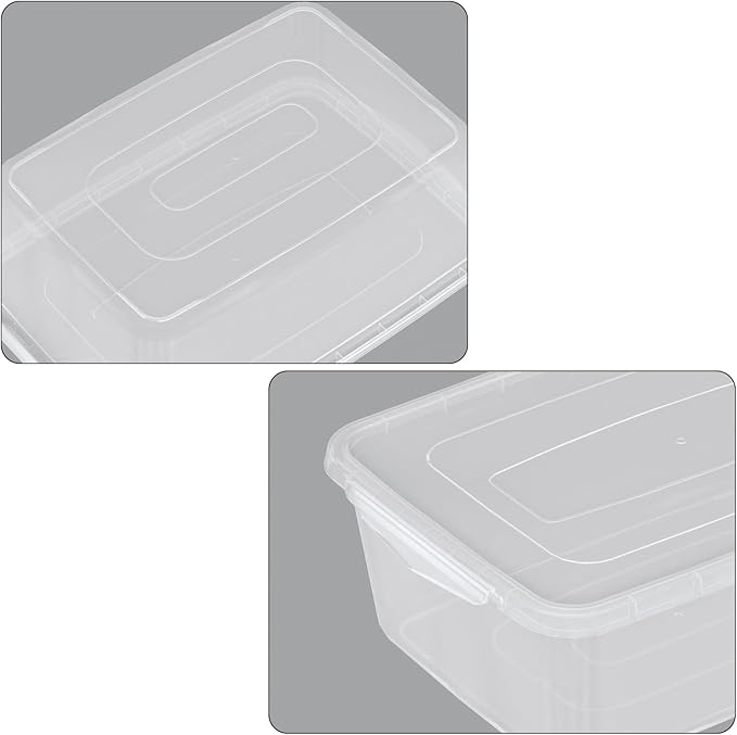 Sandmovie 14 Quart Latch Containers with Lid Clear Latching Box 4 Packs