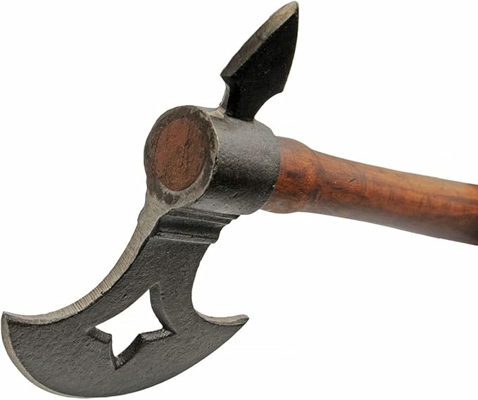 Medieval Carbon Steel Blade Wood Handle 13 Axe Hunting Knife