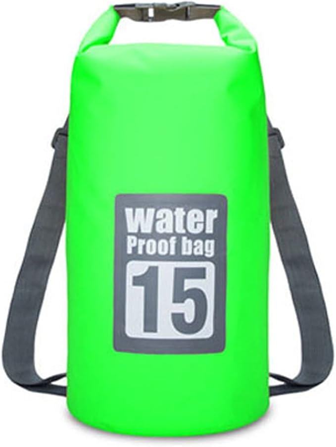 Waterproof Dry Bag Floating Waterproof Dry Bag Roll Top Dry Compression Sack with Adjustable Shoulder Straps (Color : Green)