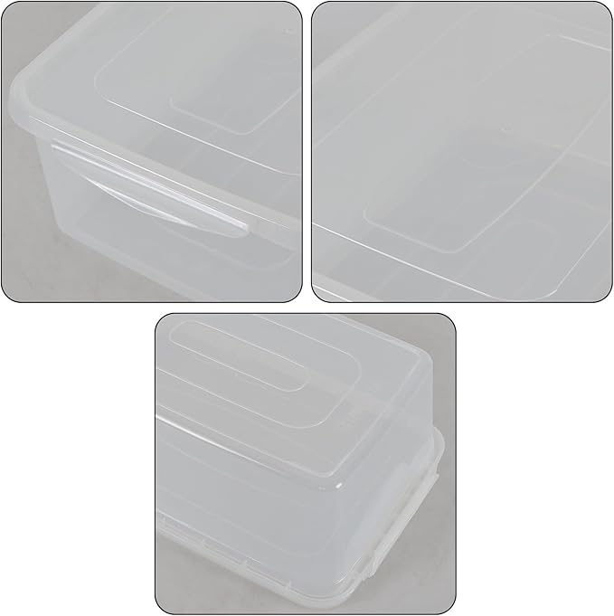 4-Pack Plastic Storage Bins with Latching Lids 14 L Plastic Clear Storage Box