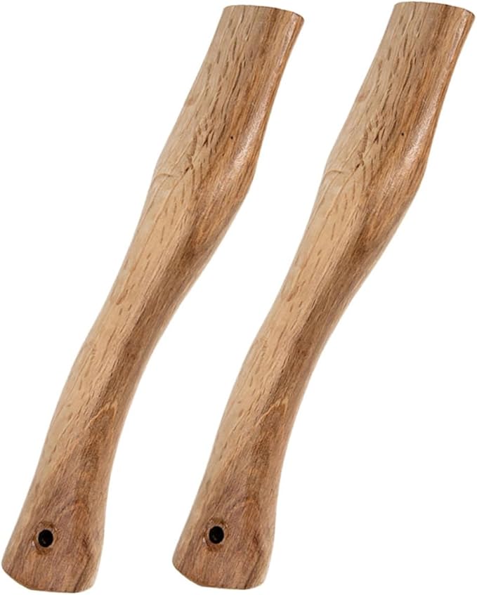 POPETPOP 10pcs Wooden Axe Handle Replacement Short Oak Grip for Firewood Cutting Comfortable and Easy to Install for Camping and Outdoor Activities